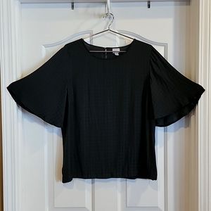 Black Houndstooth Pattern Blouse, size XXL